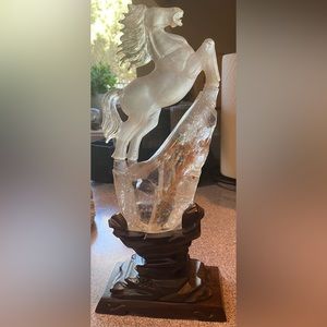 Gorgeous clear & fire quartz horse